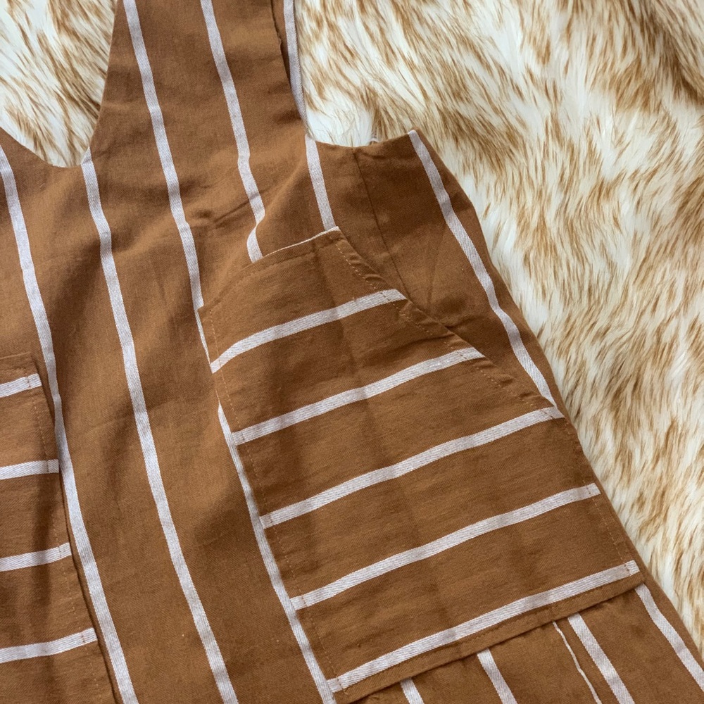 COPY - Roolee Mustard Yellow Striped Jumper Dress